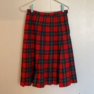 Pendleton Vintage Pleated Tartan Midi Skirt
